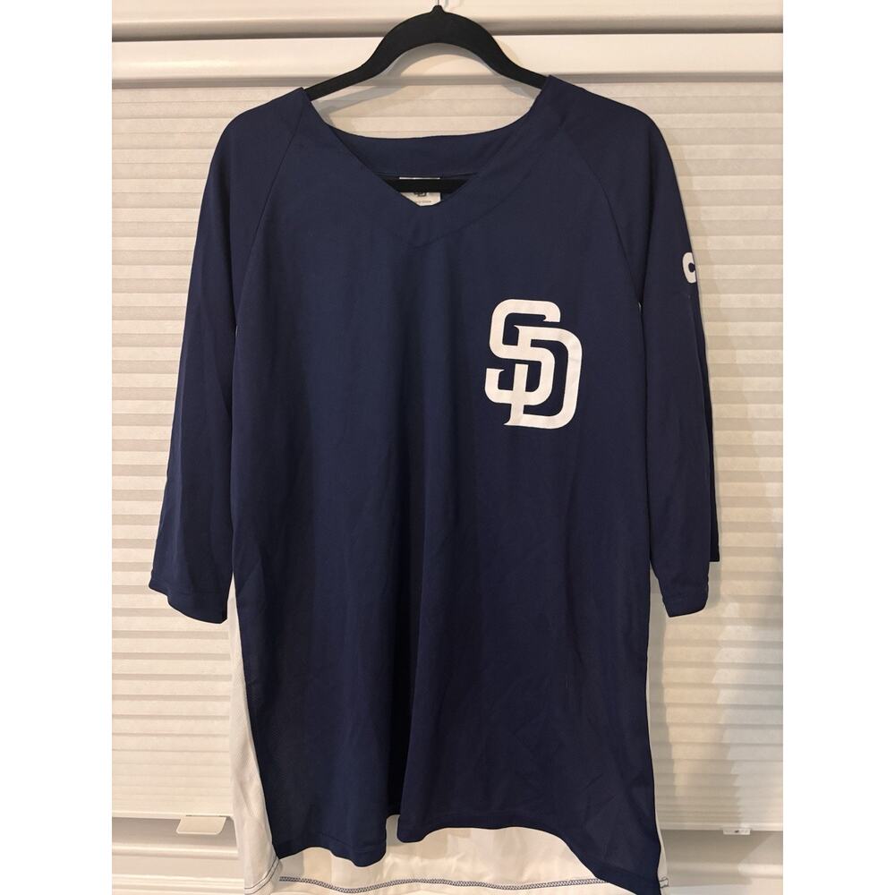 San Diego Padres SGA 3/4 Sleeve Jersey Blue Mens Size XL Adult Giveaway - Picture 2 of 8